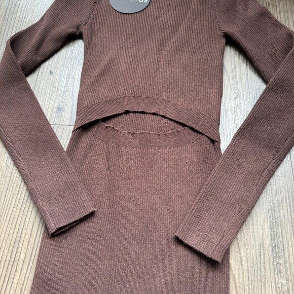 White Fox Boutique Brown Long Sleeve Dress - Picture 5 of 10